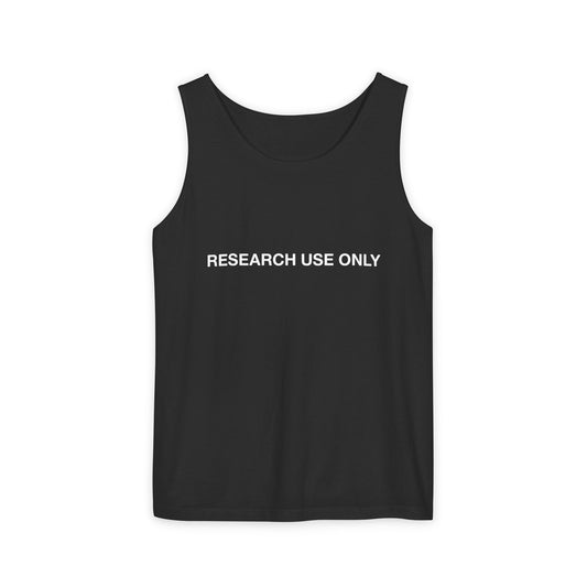 Research Use Only tank top - black garment-dyed gym meme tank by Peptard Nation